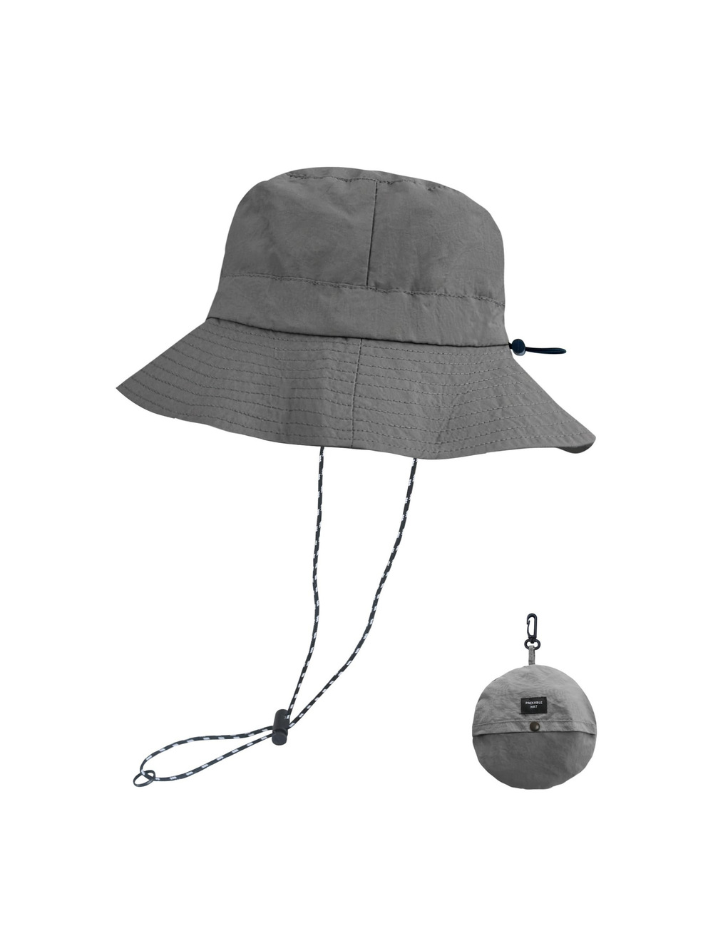 Sun Bucket Hats for Woman Men Lightweight Sun Hat Packable | Pure Gray | Size OS
